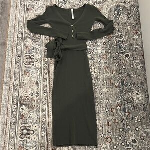 Aritzia Babaton Olive Green Knit Dress